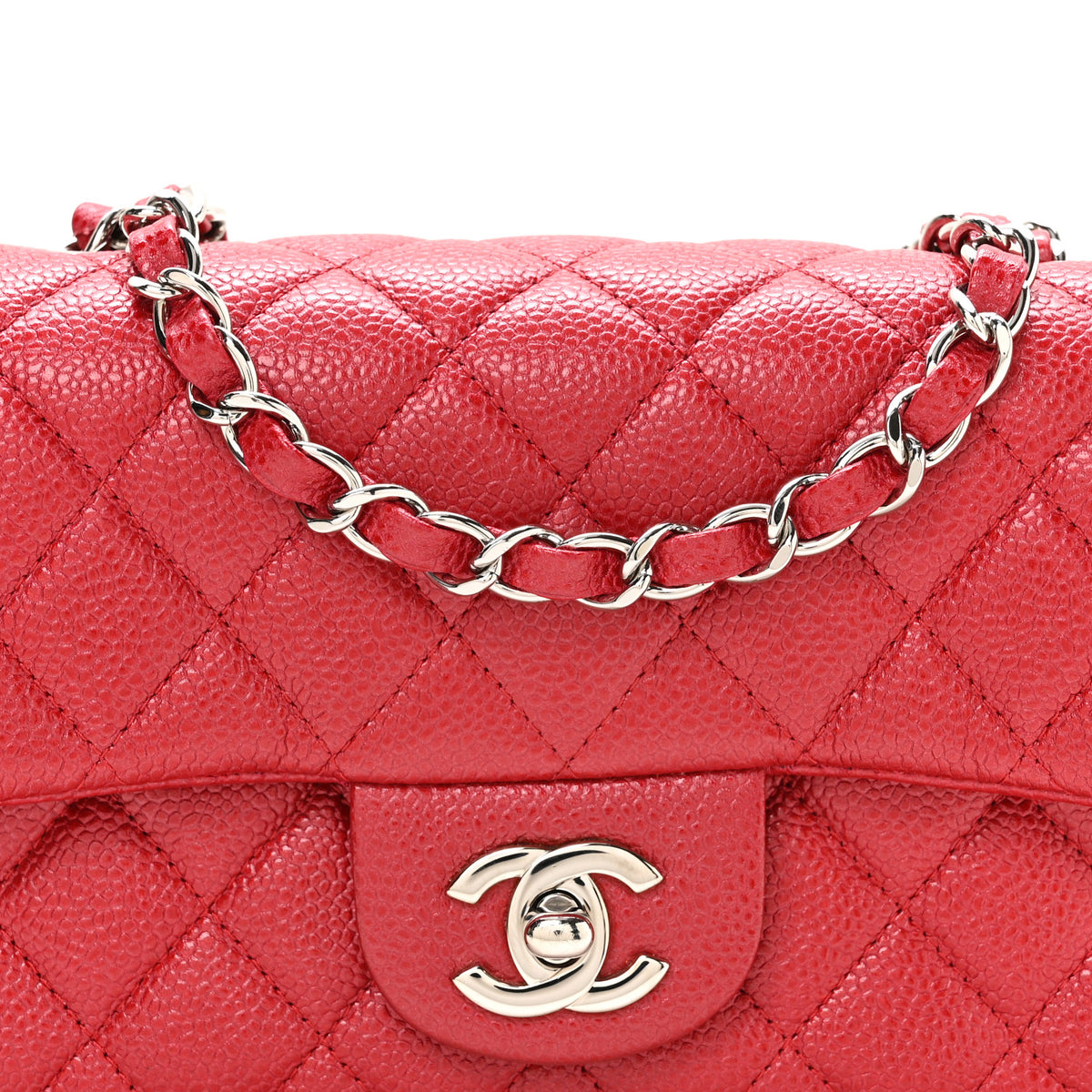 Chanel Caviar Quilted Mini Rectangular Flap Red 8 of 10