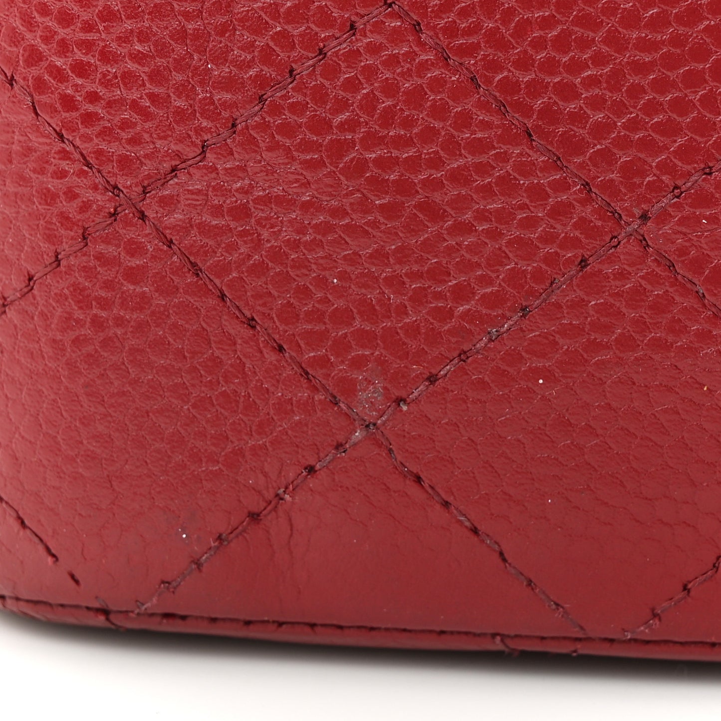 Caviar Quilted Medium Double Flap Dark Red