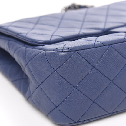 Chanel Washed Caviar Jumbo Single Flap Blue 8 of 10