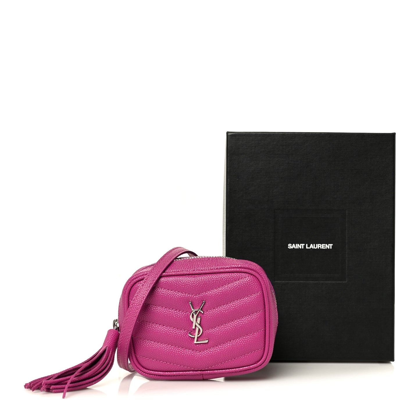 Grain De Poudre Matelasse Monogram Baby Lou Camera Bag Electric Fuxia