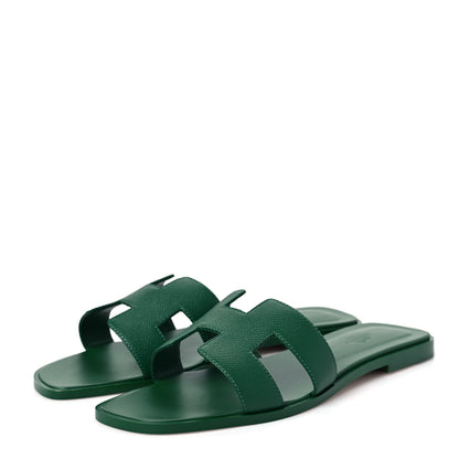 Hermes Epsom Oran Sandals 40 Vert Cactus 3 of 8