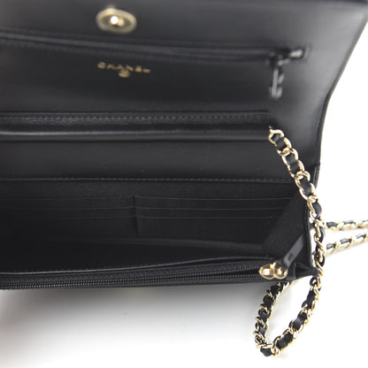 Chanel Caviar Quilted CC Filigree Wallet On Chain WOC Black 5 of 12