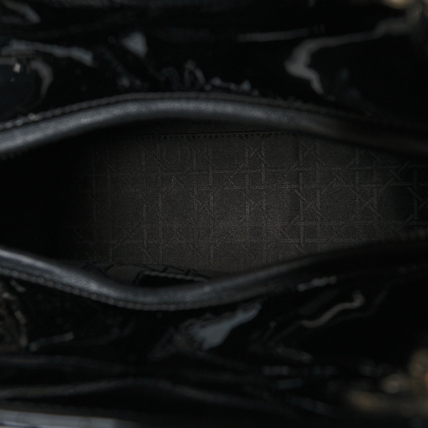 Patent Cannage Medium Lady Dior Black