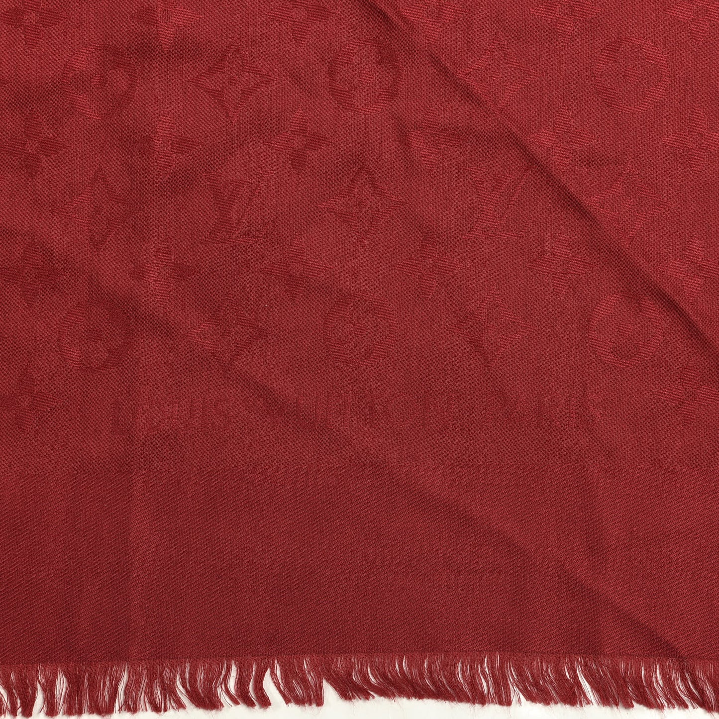 Silk Wool Monogram Shawl Pomme D'Amour