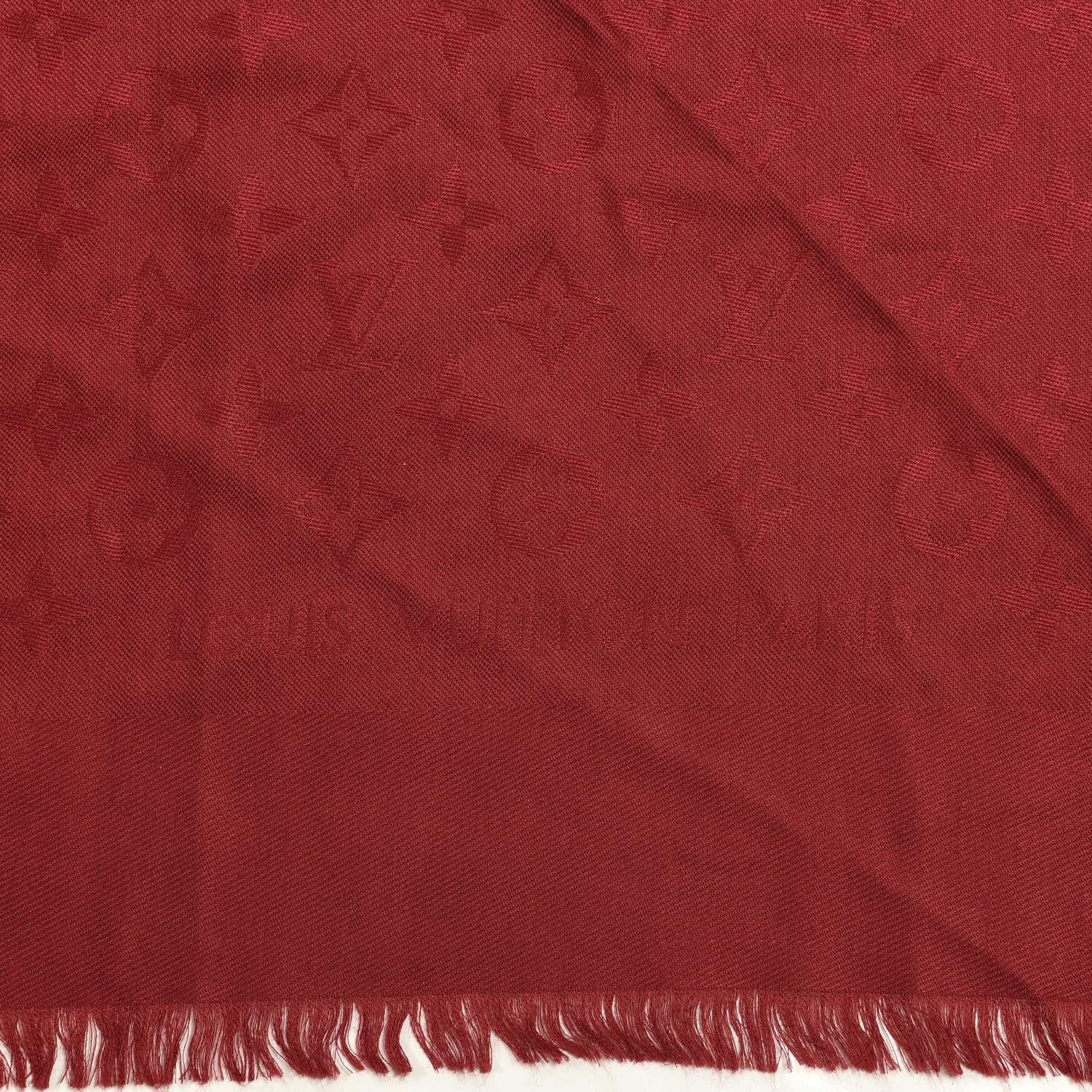 Louis Vuitton Silk Wool Monogram Shawl Pomme D'Amour 2 of 3