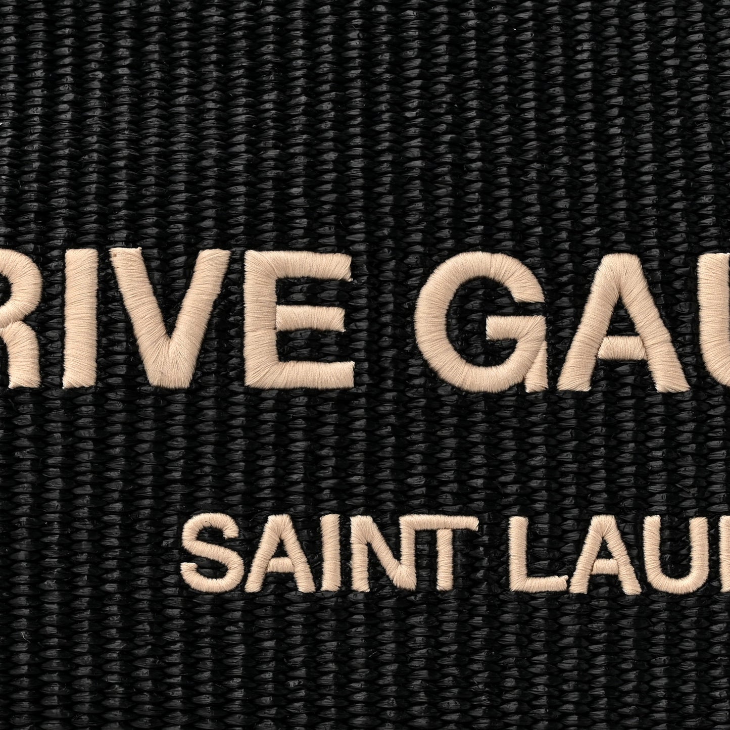Linen Calfskin Rive Gauche Maxi Tote Black