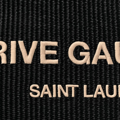 Saint Laurent Linen Calfskin Rive Gauche Maxi Tote Black 7 of 10