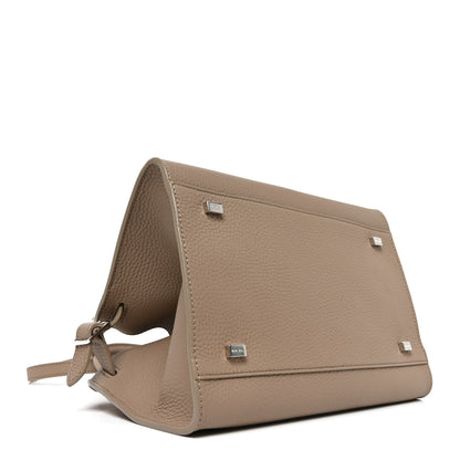 The Row Grained Calfskin Soft Margaux 10 Bag Dark Taupe 4 of 9