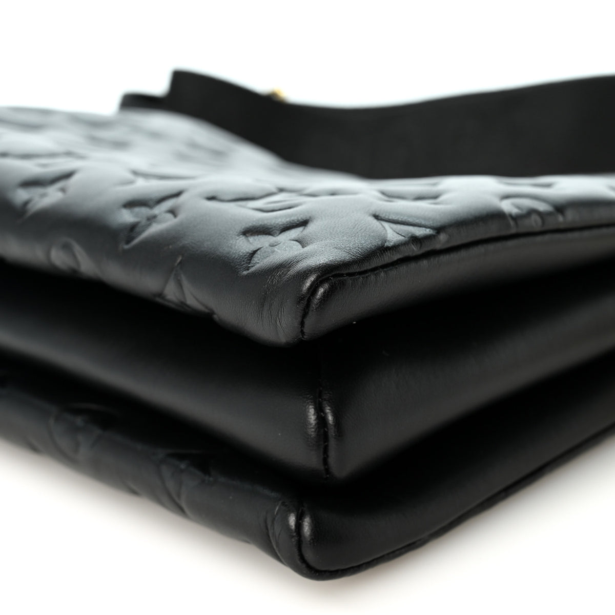 Lambskin Embossed Monogram Coussin PM Black