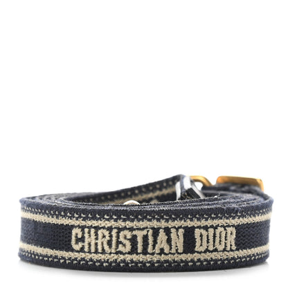 Christian Dior Canvas Embroidered Shoulder Strap Blue White 2 of 5