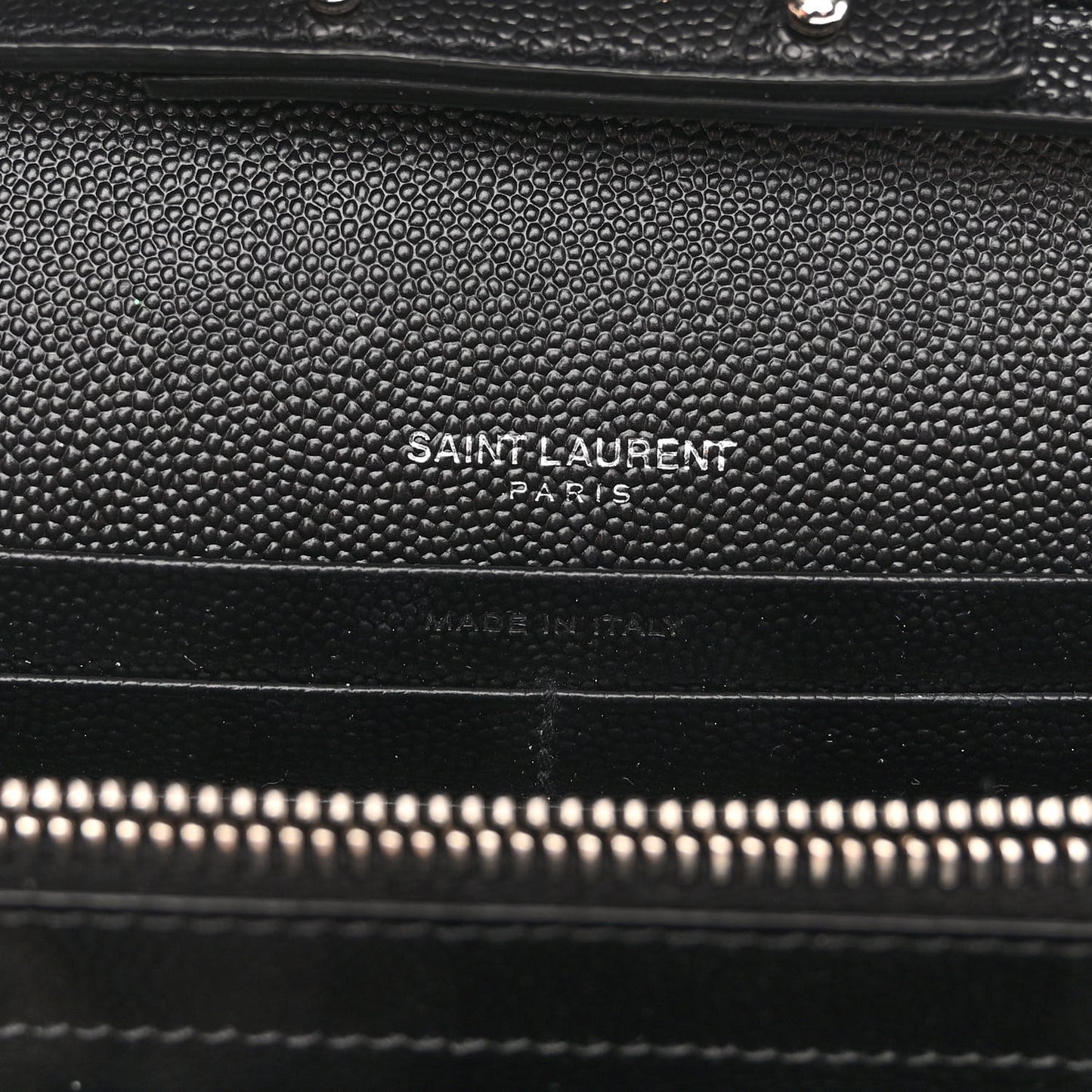 Grain De Poudre Matelasse Chevron Monogram Chain Wallet Black