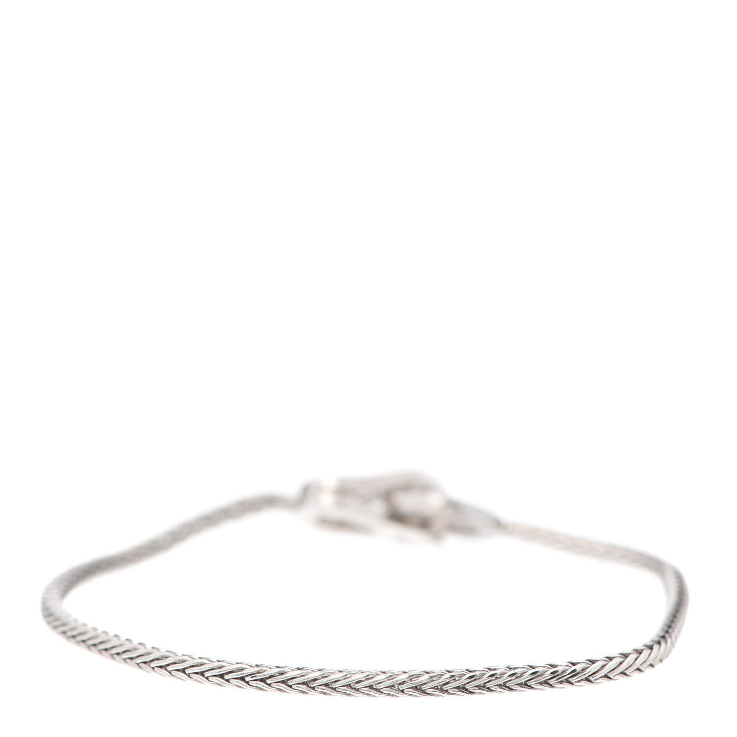 Cartier 18K White Gold Diamond Agrafe Bracelet 3 of 6