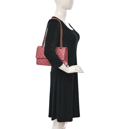 Chanel Caviar Quilted Medium Double Flap Pink 2 of 9