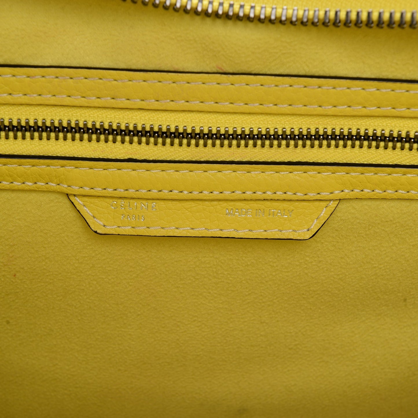 Drummed Calfskin Mini Luggage Citron