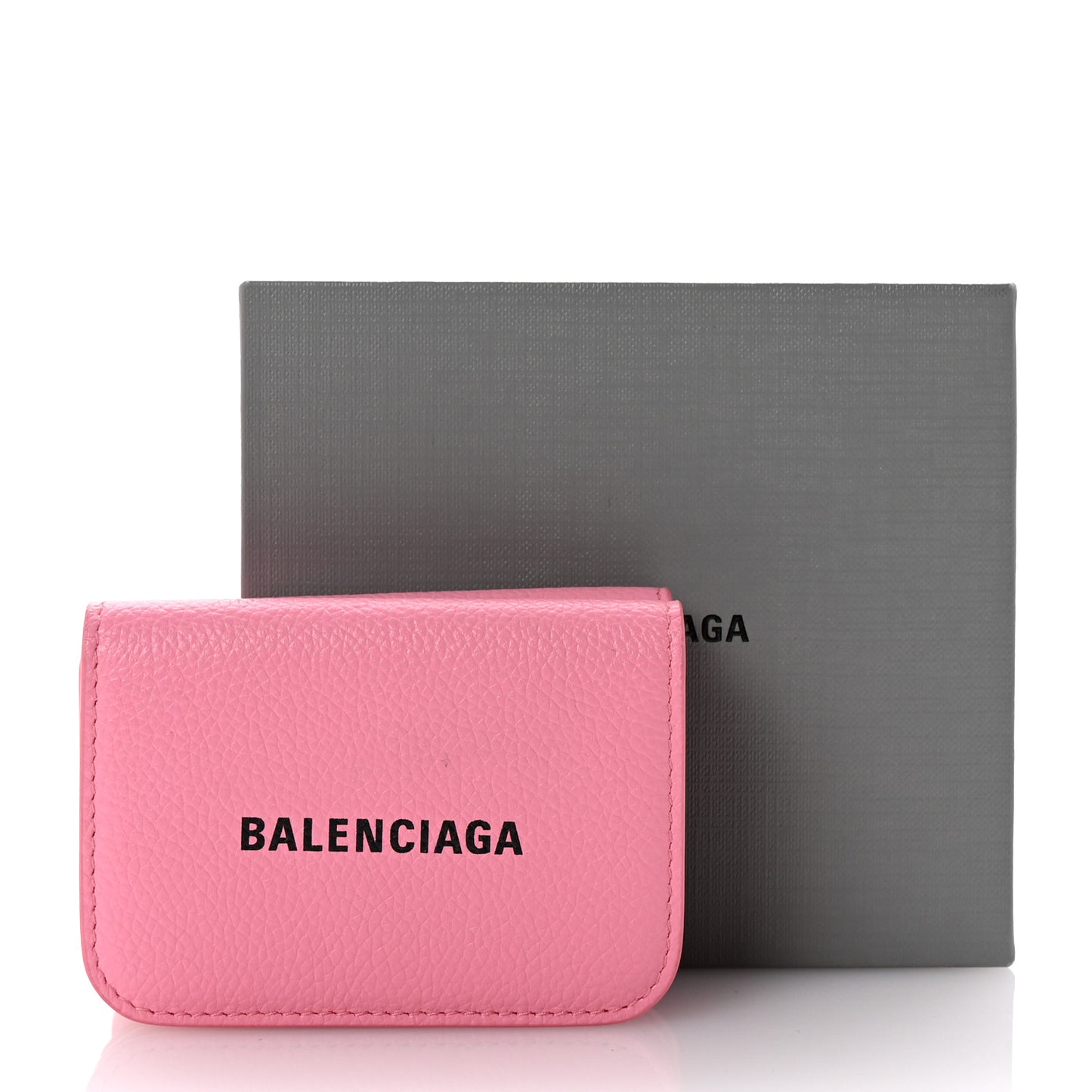 Calfskin Logo Everyday Mini Wallet Pink