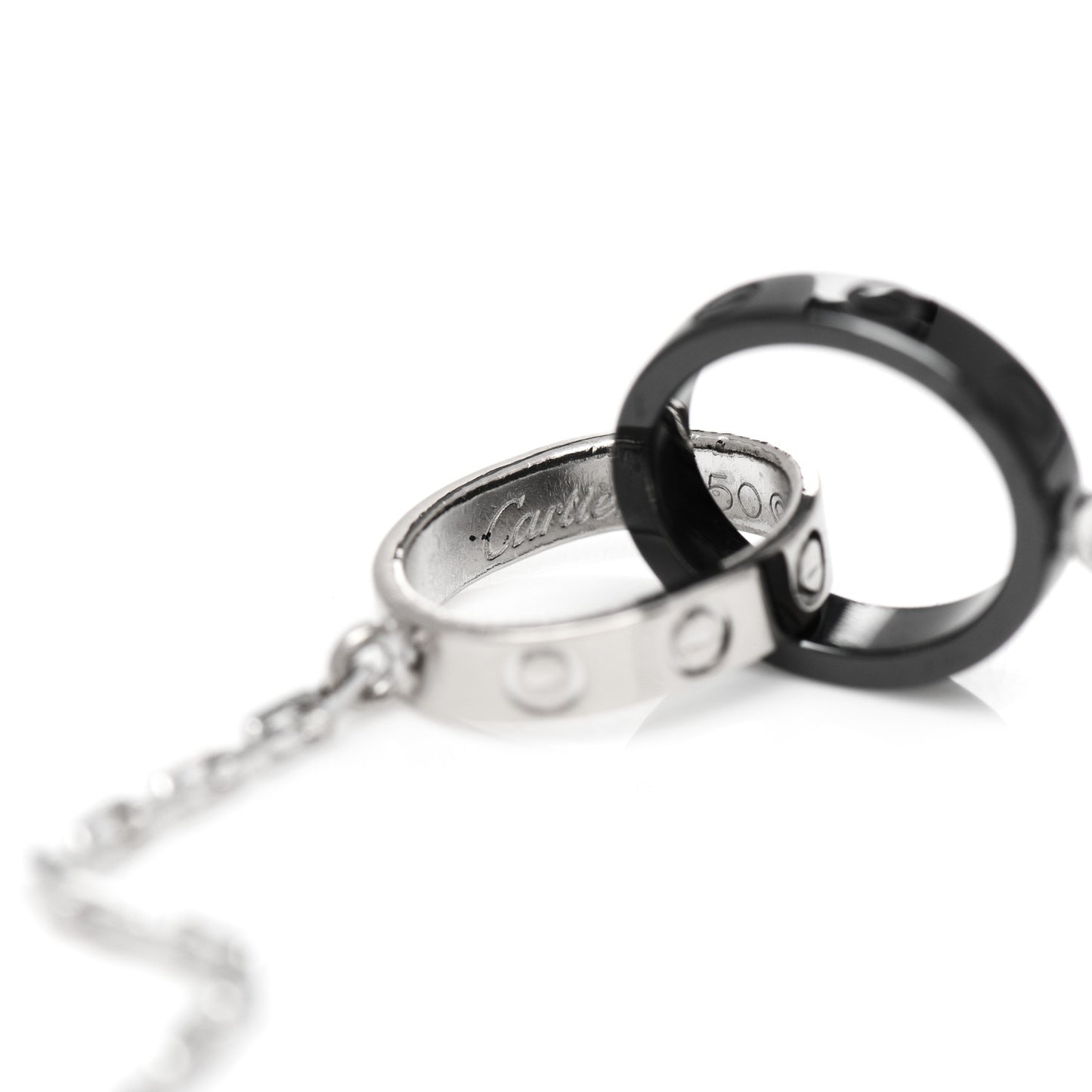 18K White Gold Black Ceramic Interlocking LOVE Bracelet