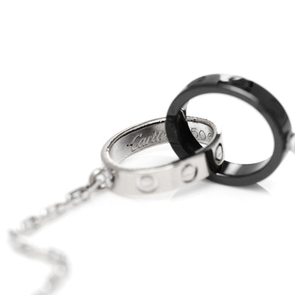 Cartier 18K White Gold Black Ceramic Interlocking LOVE Bracelet 3 of 6