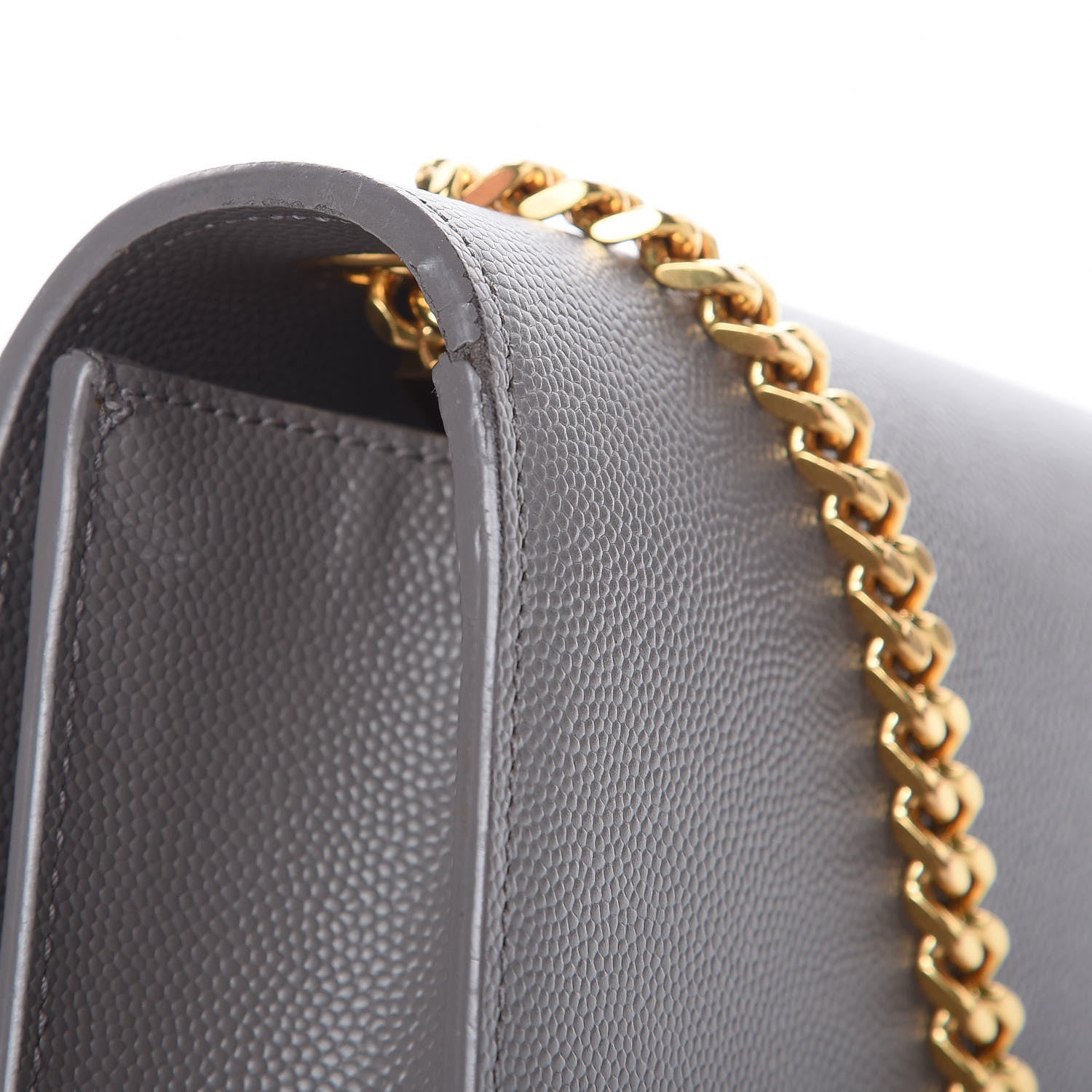Saint Laurent Grain De Poudre Small Monogram Kate Satchel Fog 10 of 13