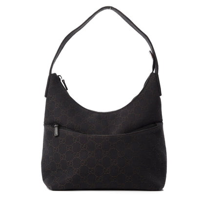 Gucci Denim Monogram Small Hobo Dark Brown 1 of 14