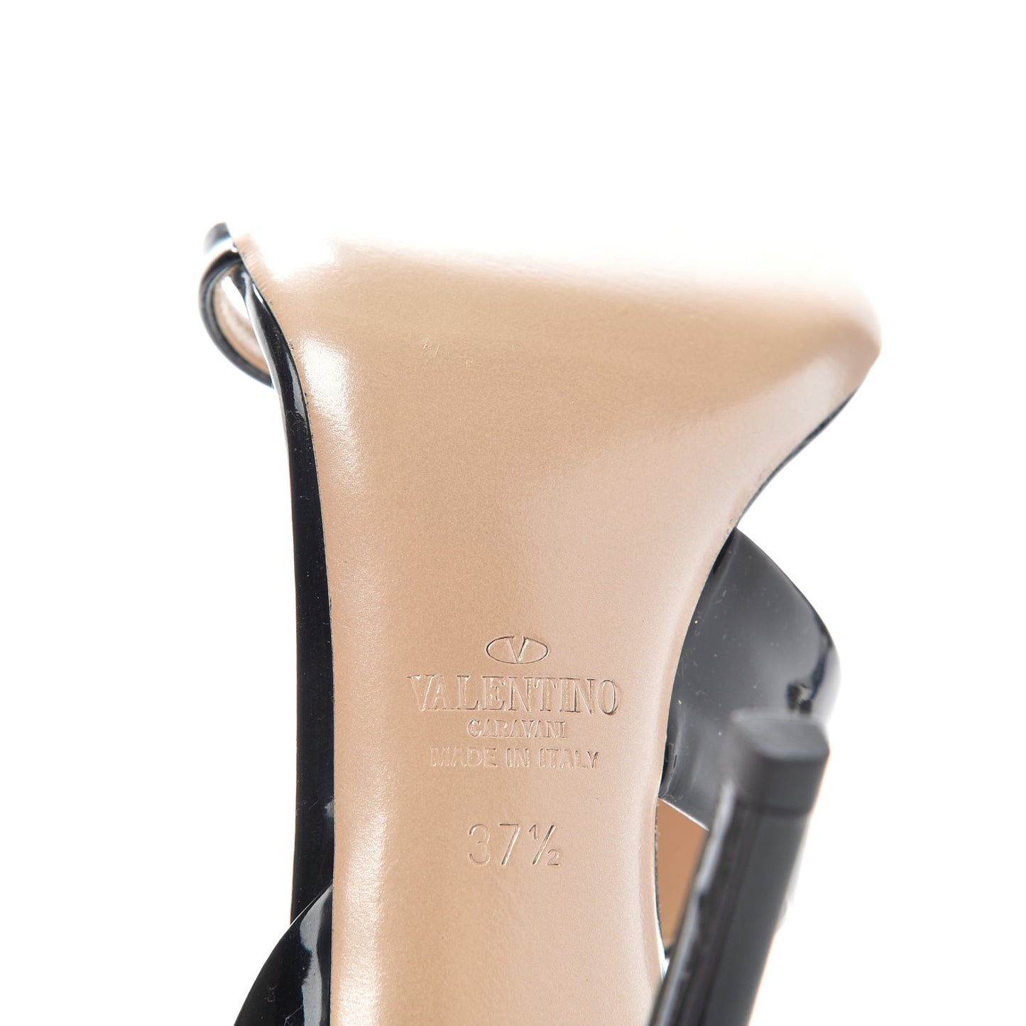 Patent Bow Ankle Strap Sandals 37.5 Black