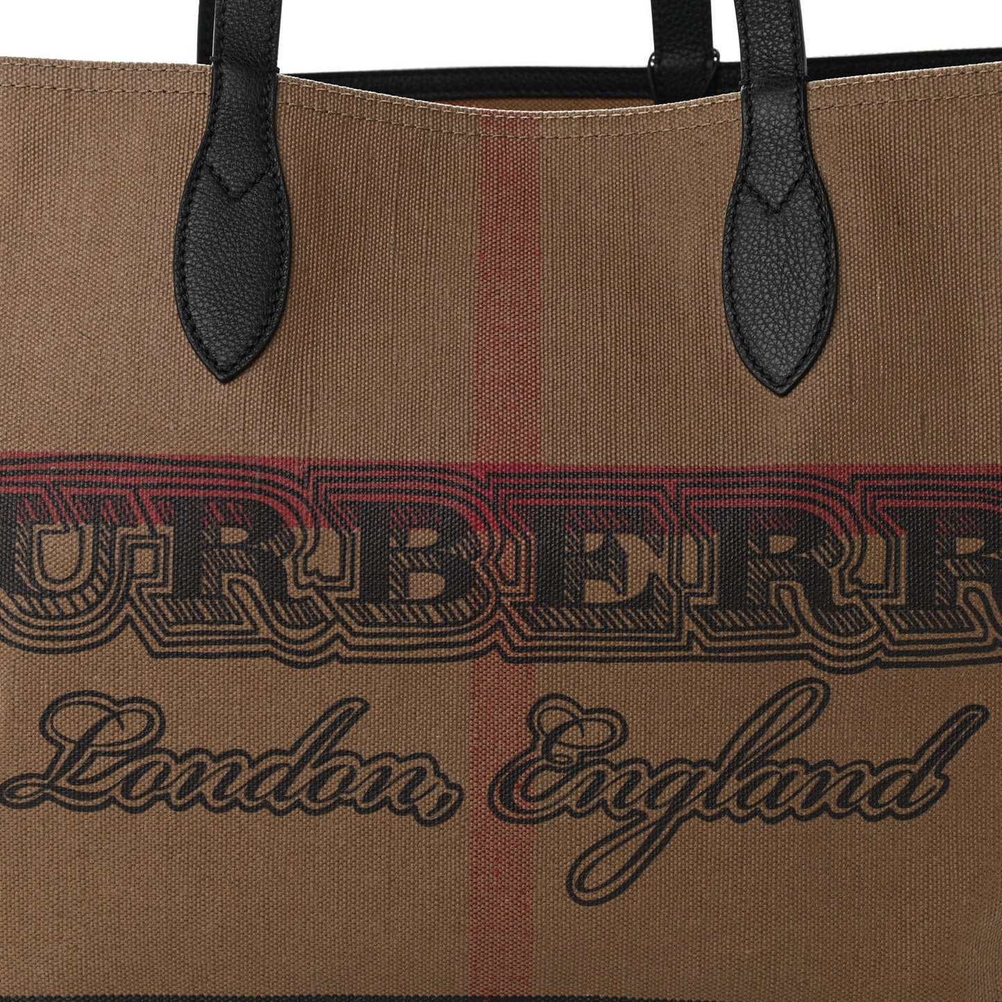 Coated Canvas Mega Check Medium Doodle Tote Black