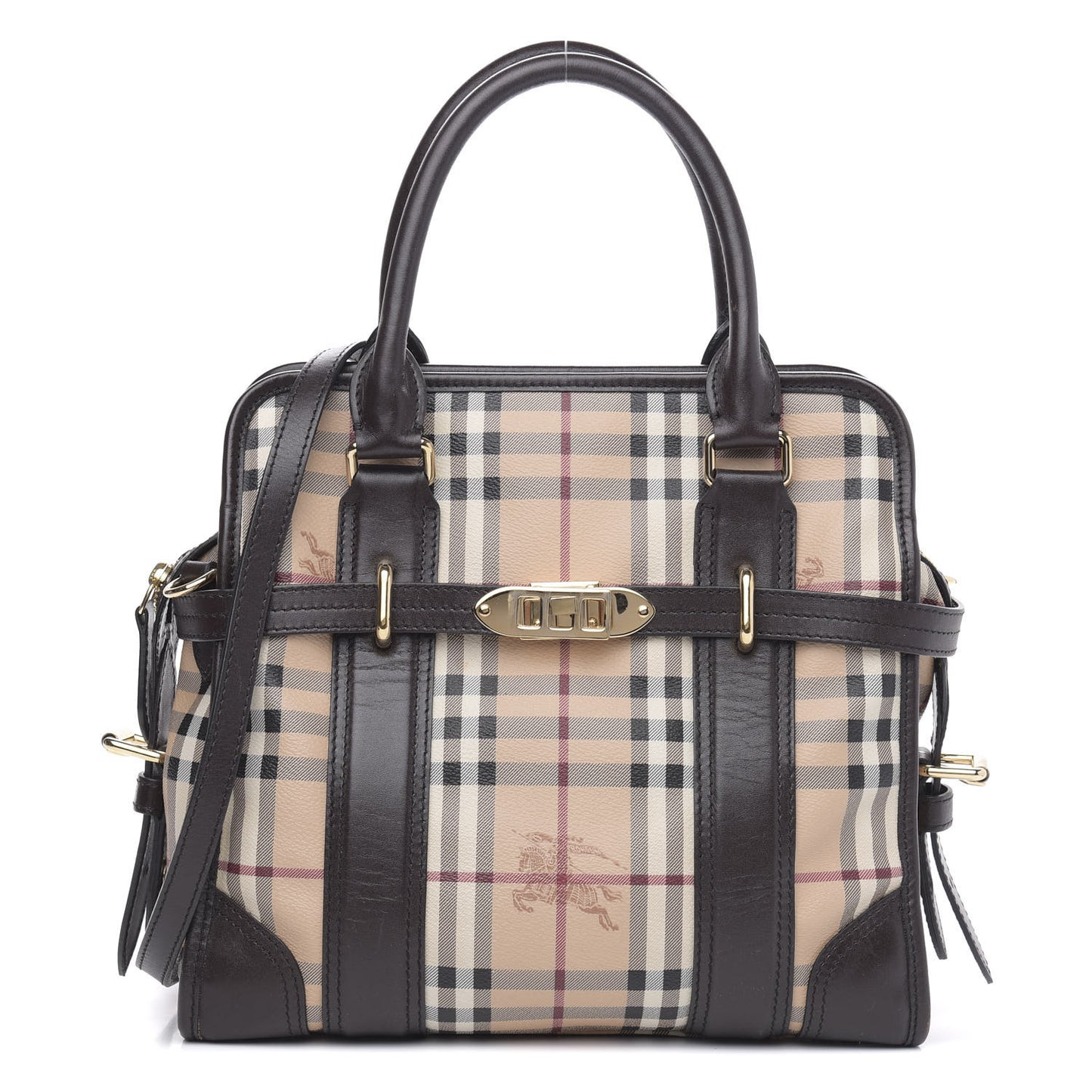 Haymarket Check Medium Minford Portrait Tote Chocolate