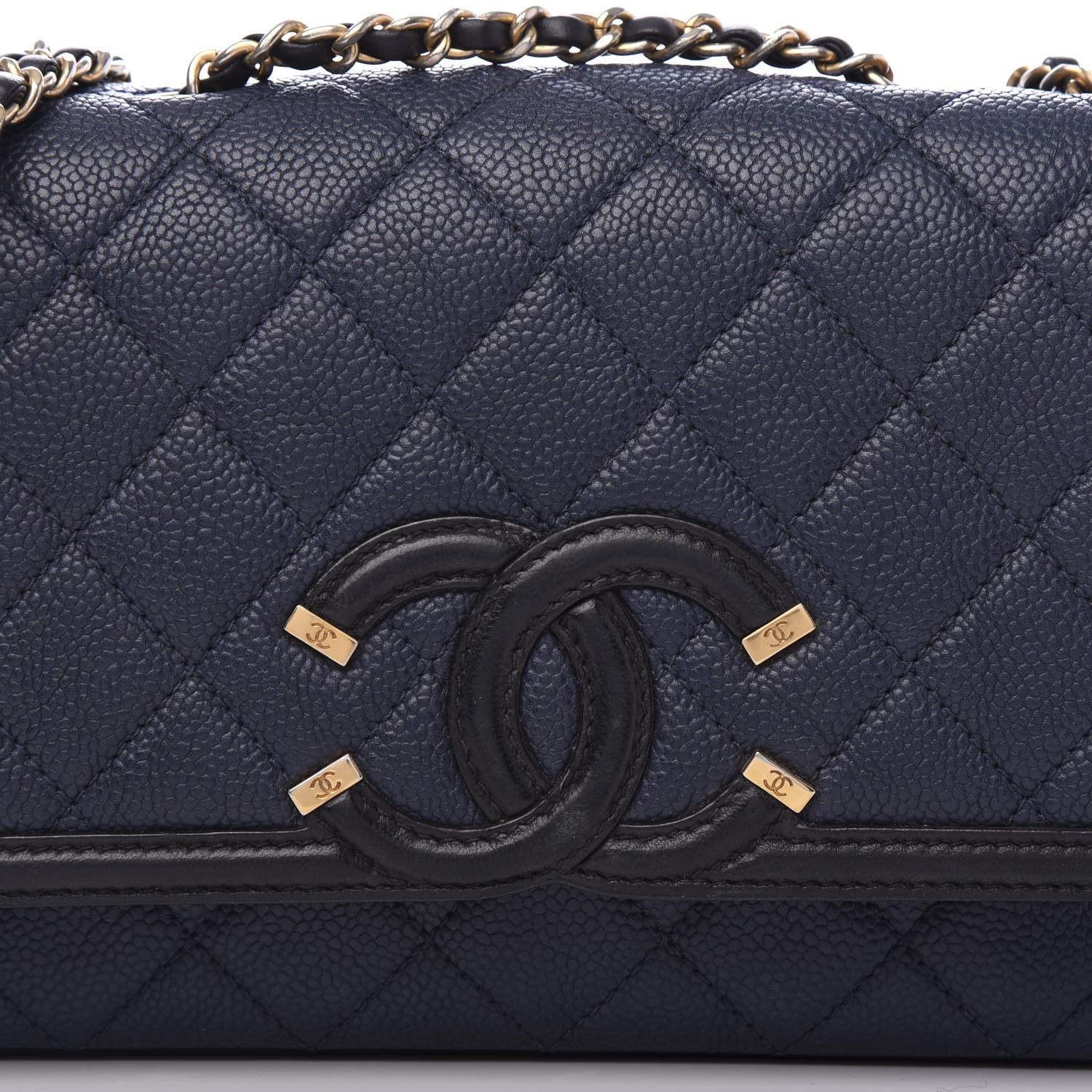 Chanel Caviar Quilted Small CC Filigree Flap Navy Black 11 of 11