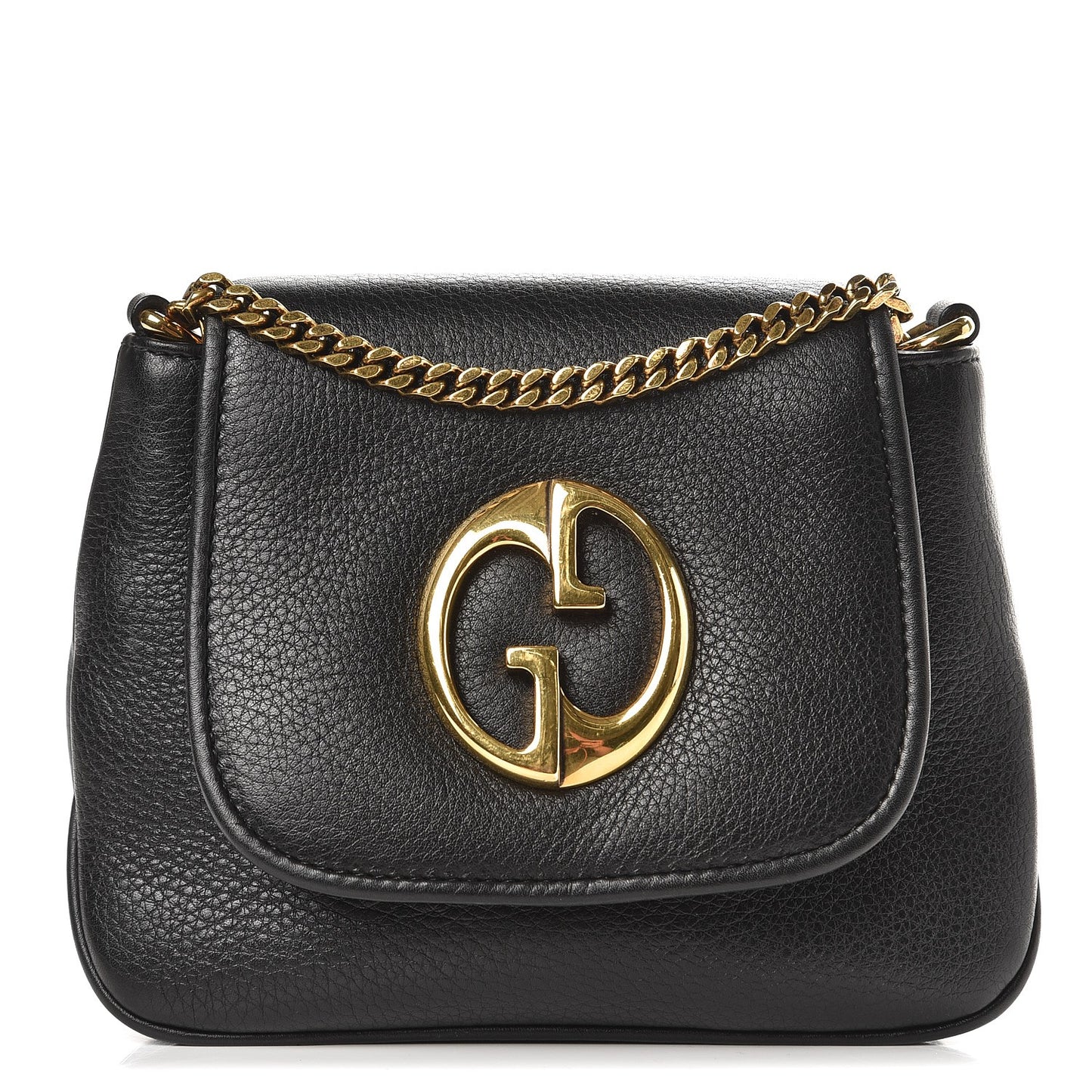 Pebbled Calfskin Small 1973 Chain Shoulder Bag Black