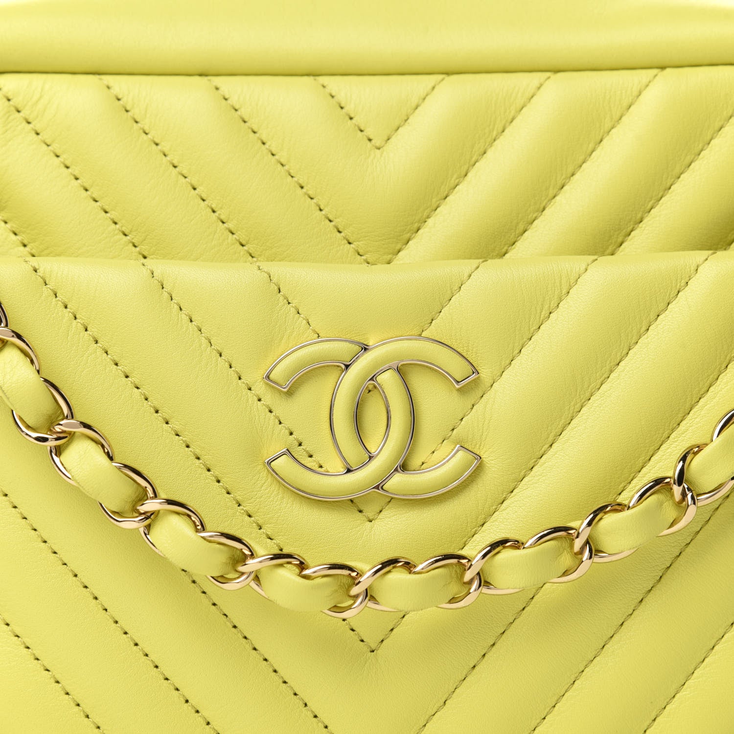 Chanel Calfskin Quilted Daily Chevron Camera Case Light Green 10 of 13