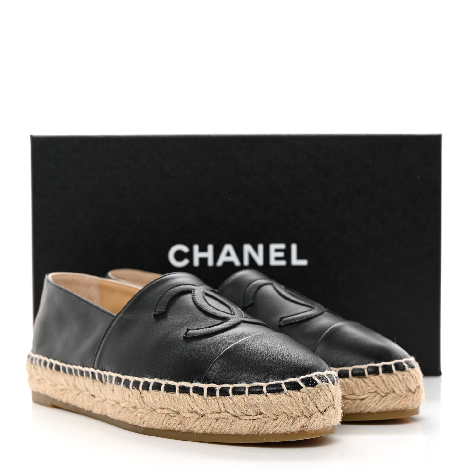 Chanel Lambskin CC Espadrilles 36 Black 9 of 9