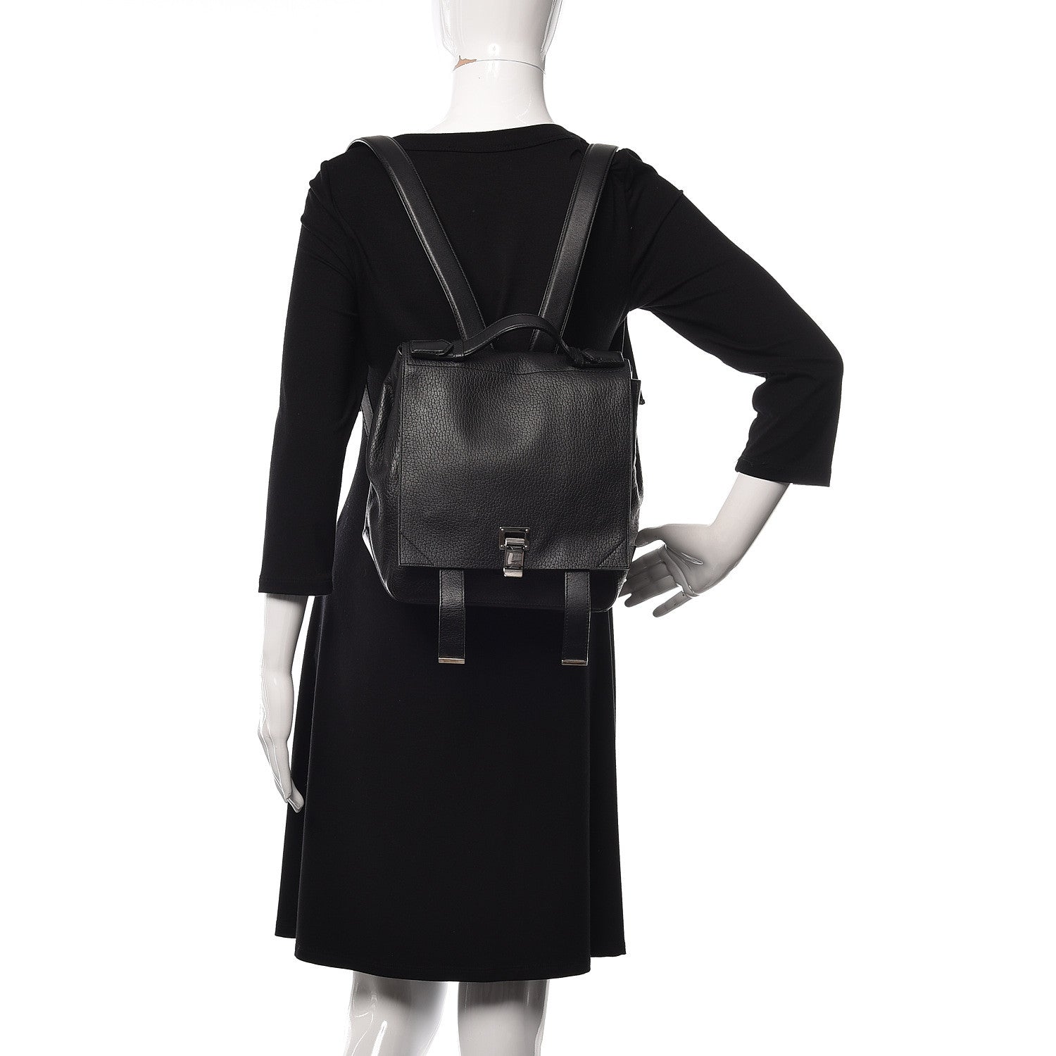Proenza Schouler Pebbled Calfskin PS Courier Backpack Black 2 of 14