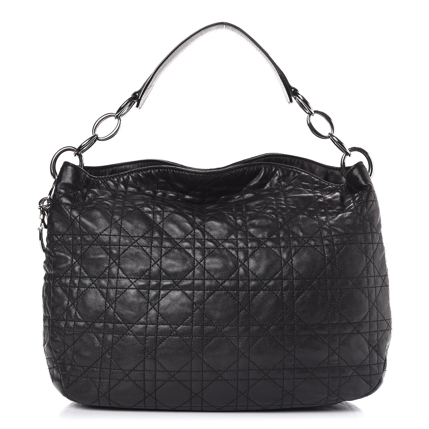 Lambskin Cannage Small Dior Soft Hobo Black