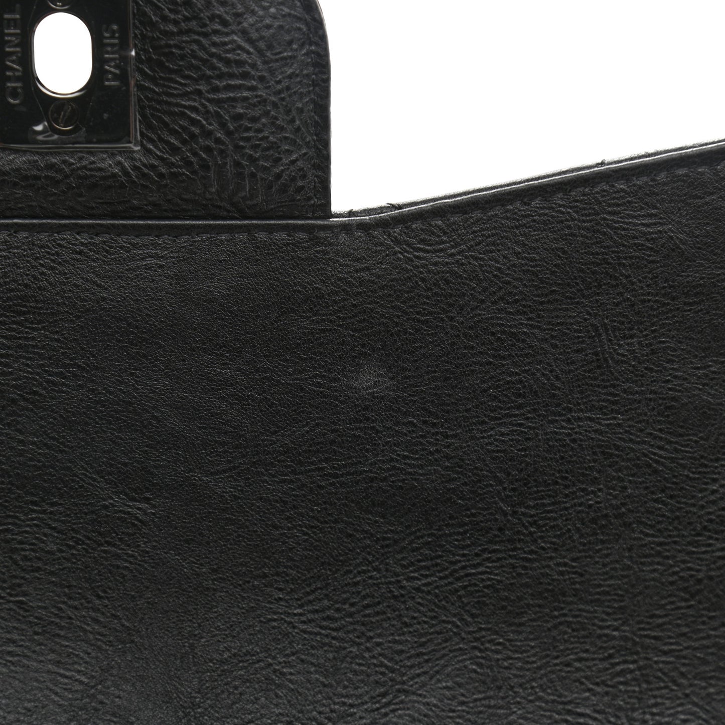 Crumpled Calfskin Quilted Jumbo Double Flap So Black