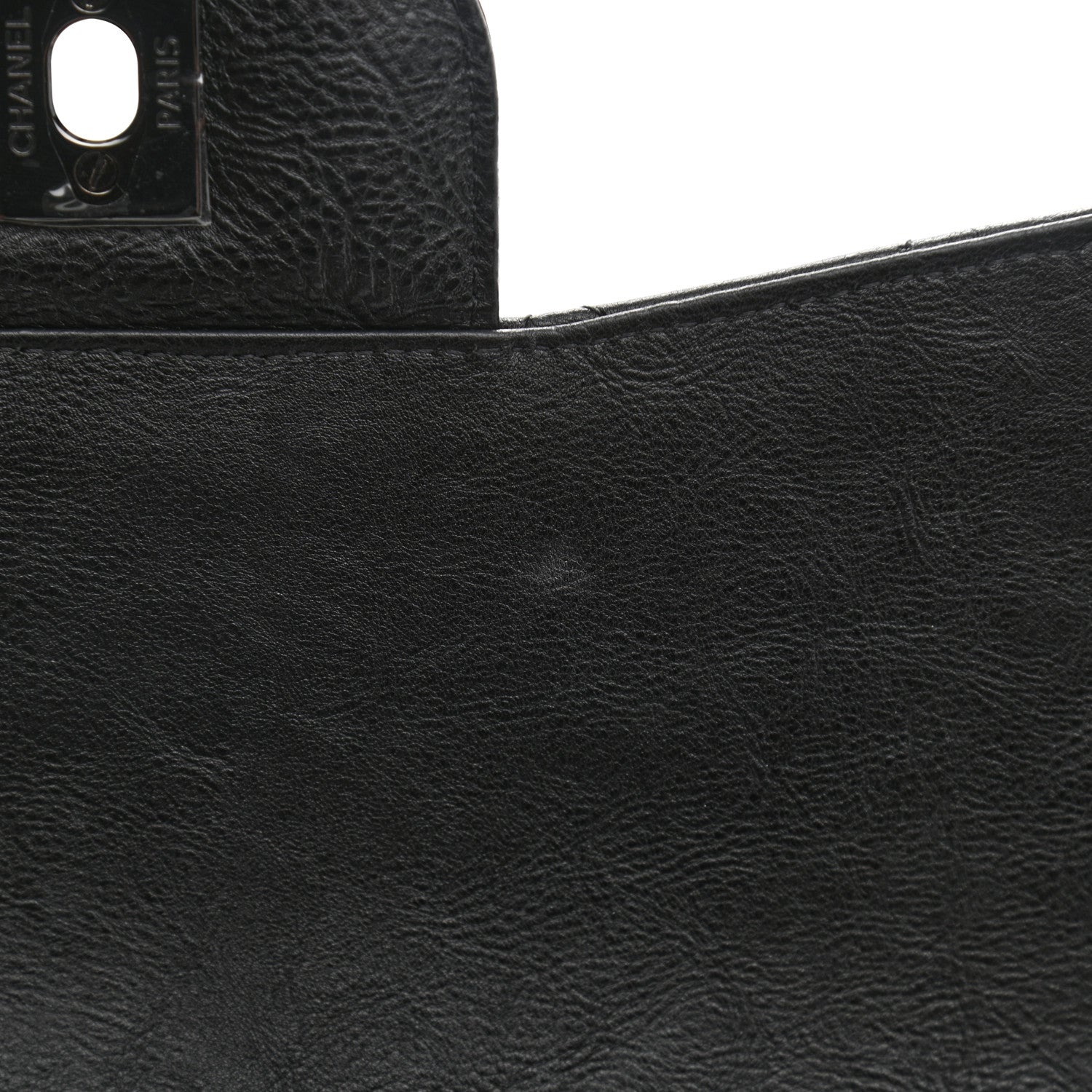 Chanel Crumpled Calfskin Quilted Jumbo Double Flap So Black 11 of 12
