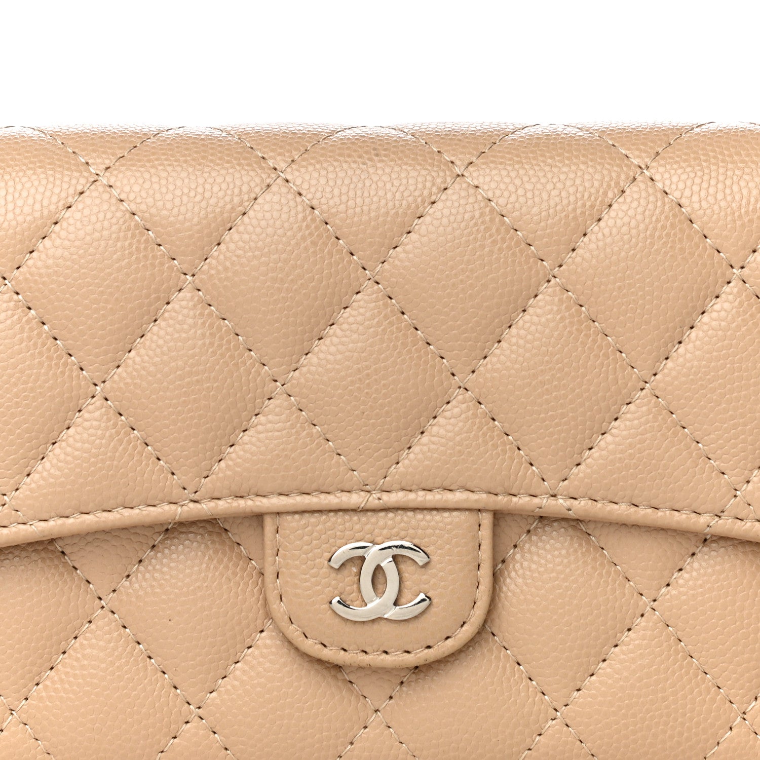 Chanel Caviar Quilted Medium Flap Wallet Beige 9 of 12