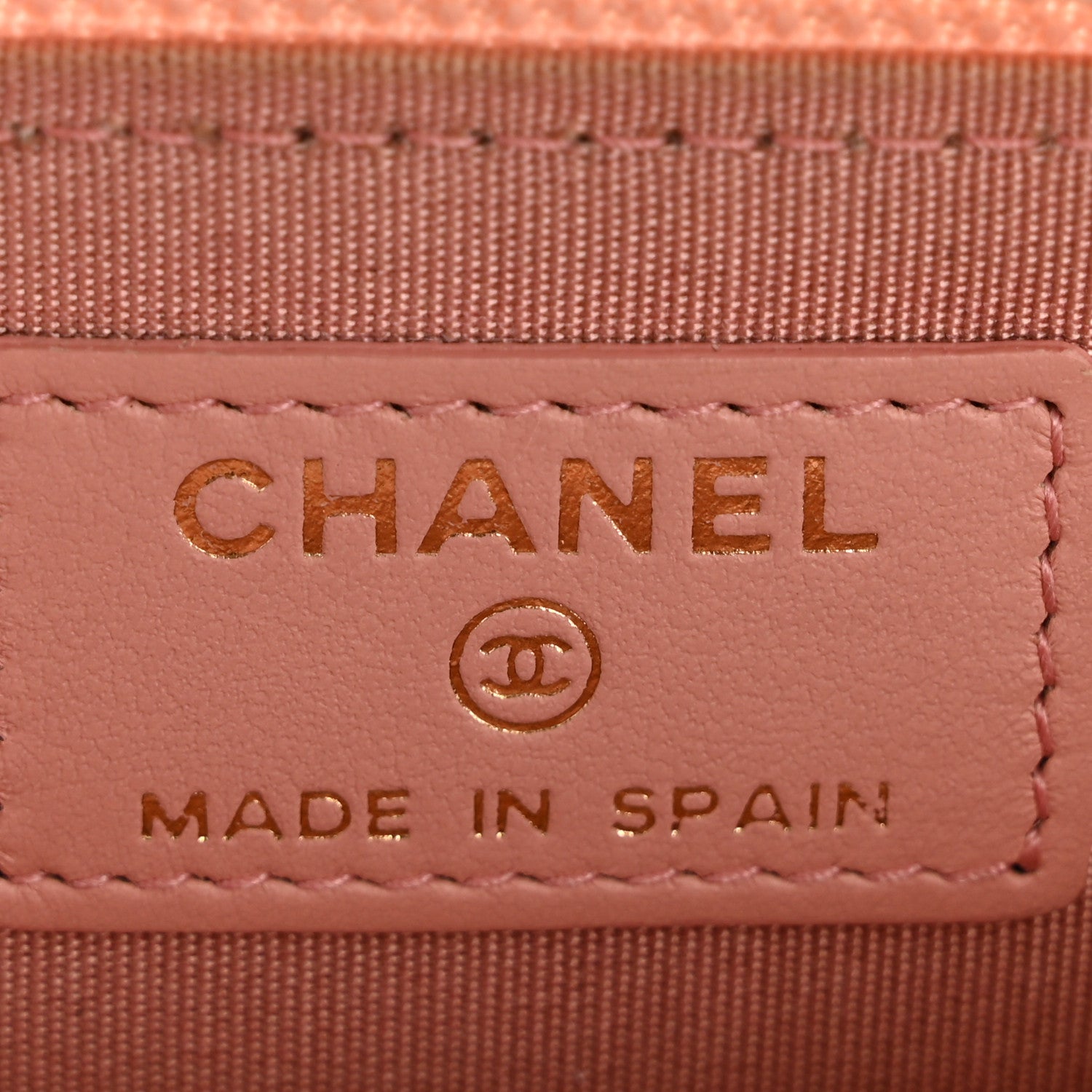 Chanel Caviar Quilted Boy Zip Around Coin Purse Wallet Light Pink
