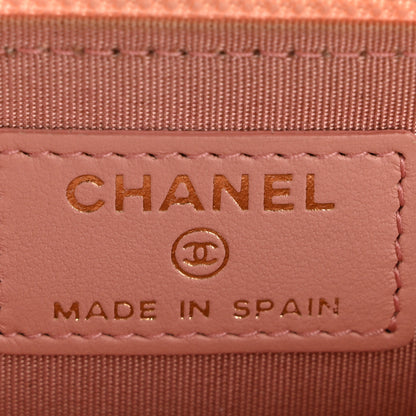 Chanel Caviar Quilted Boy Zip Around Coin Purse Wallet Light Pink 6 of 12