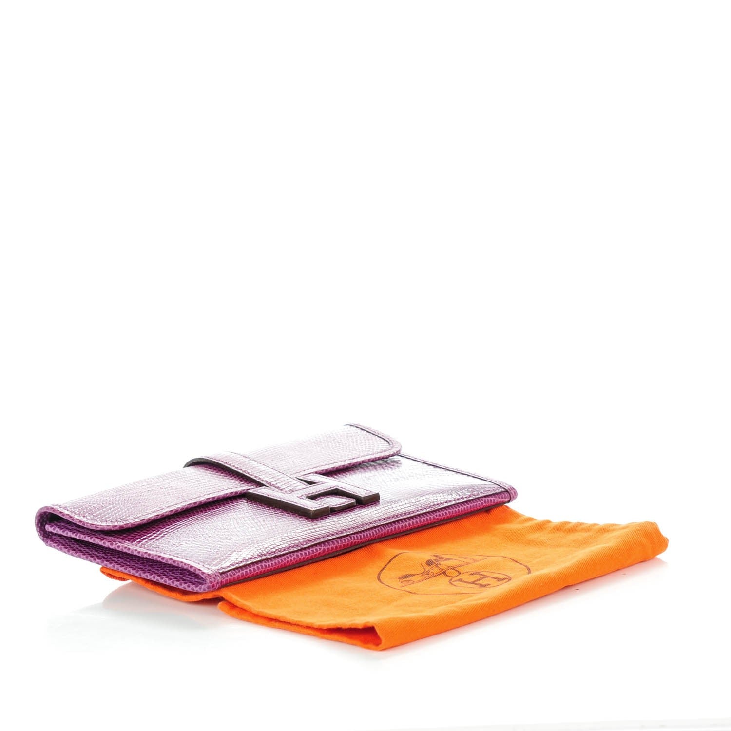 Hermes Lizard Mini Jige Clutch Violet 4 of 7