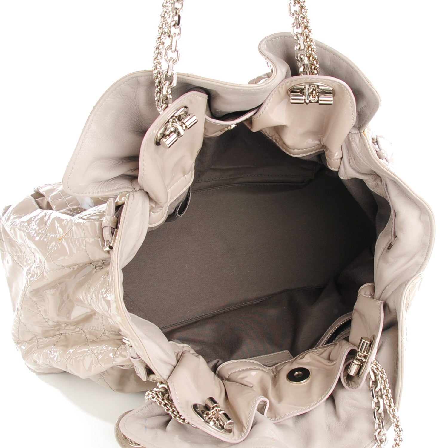 Christian Dior Patent Cannage Medium Le Trente Tote Grey 6 of 10