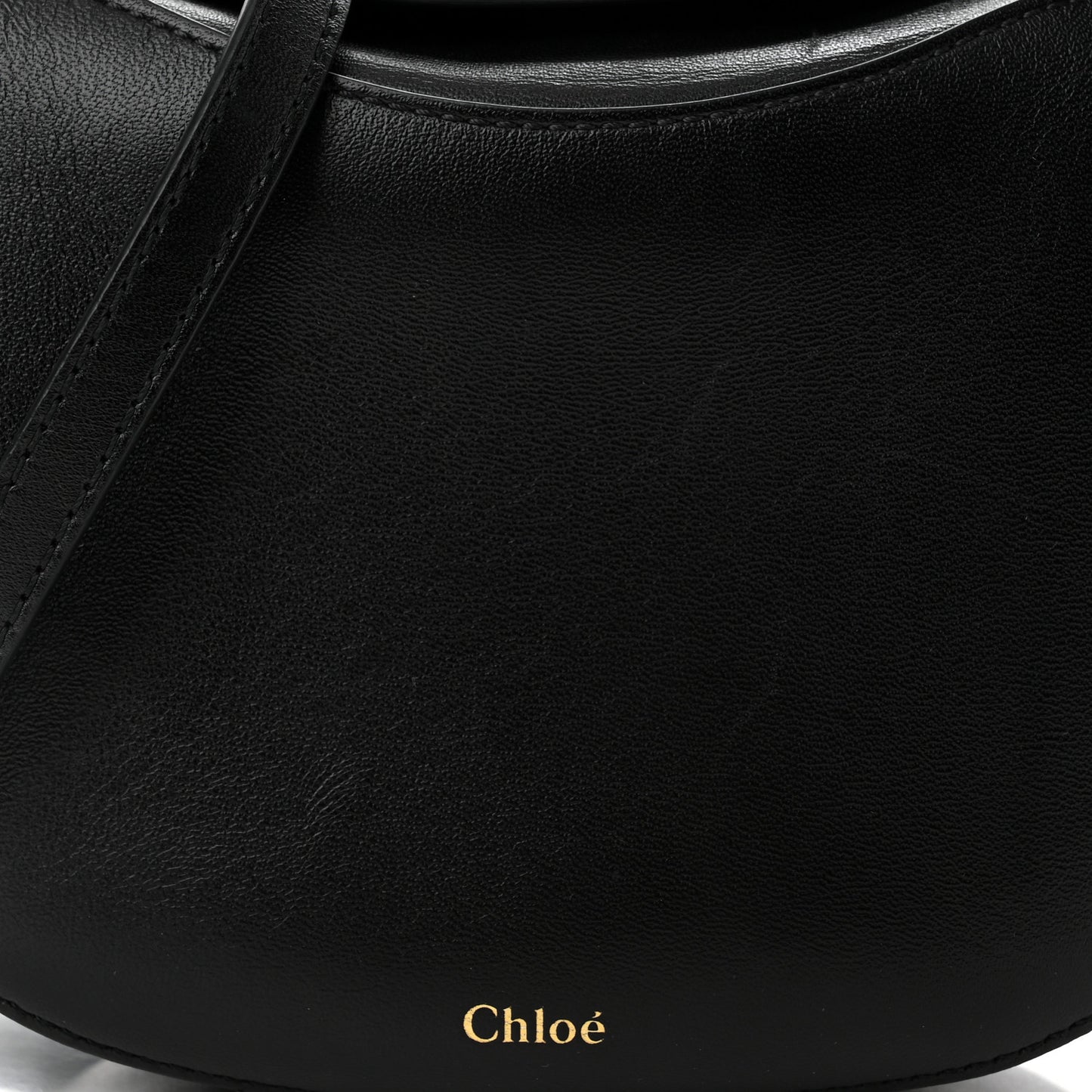 Small Grain Calfskin Kiss Bag Black