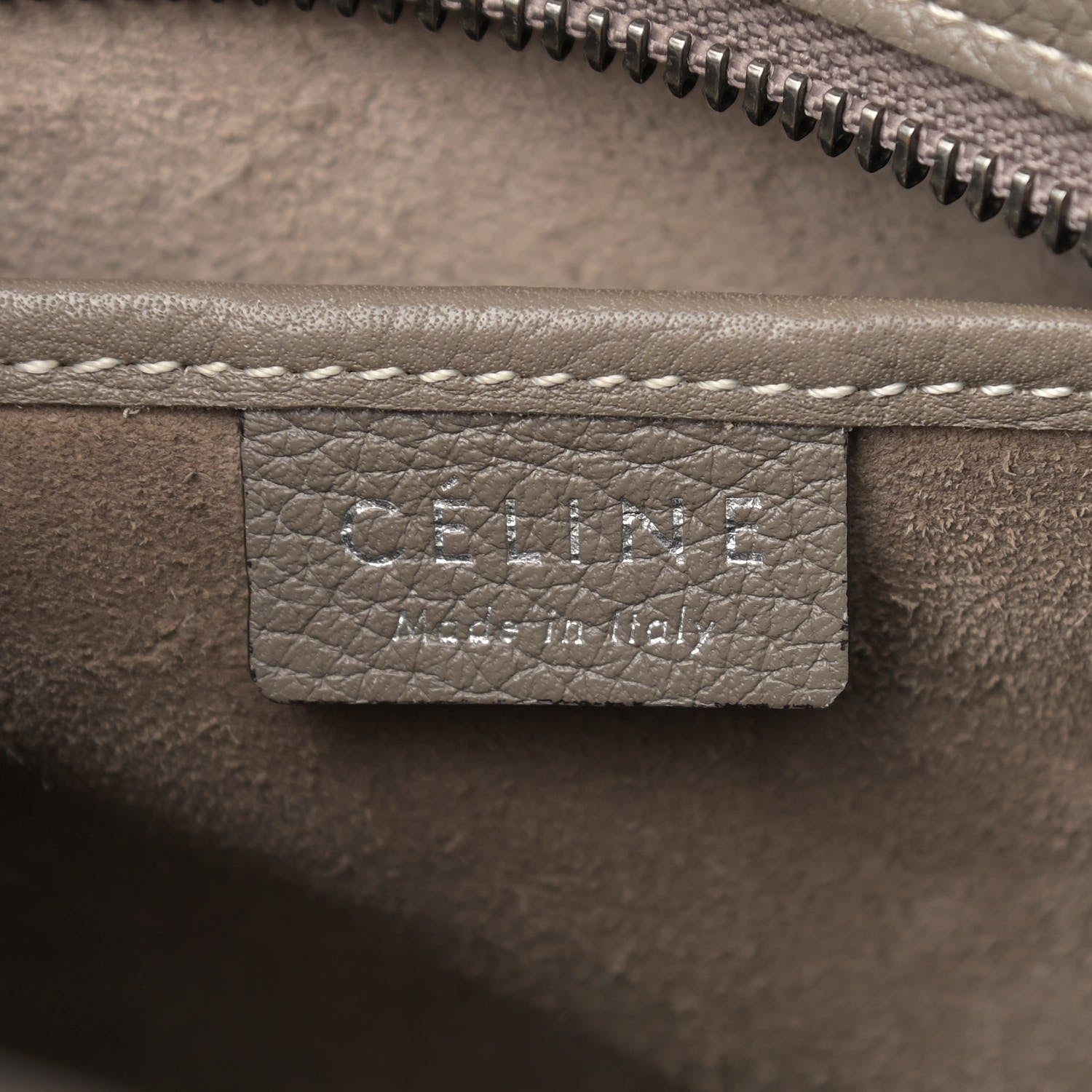 Celine Drummed Calfskin Nano Luggage Souris 6 of 12