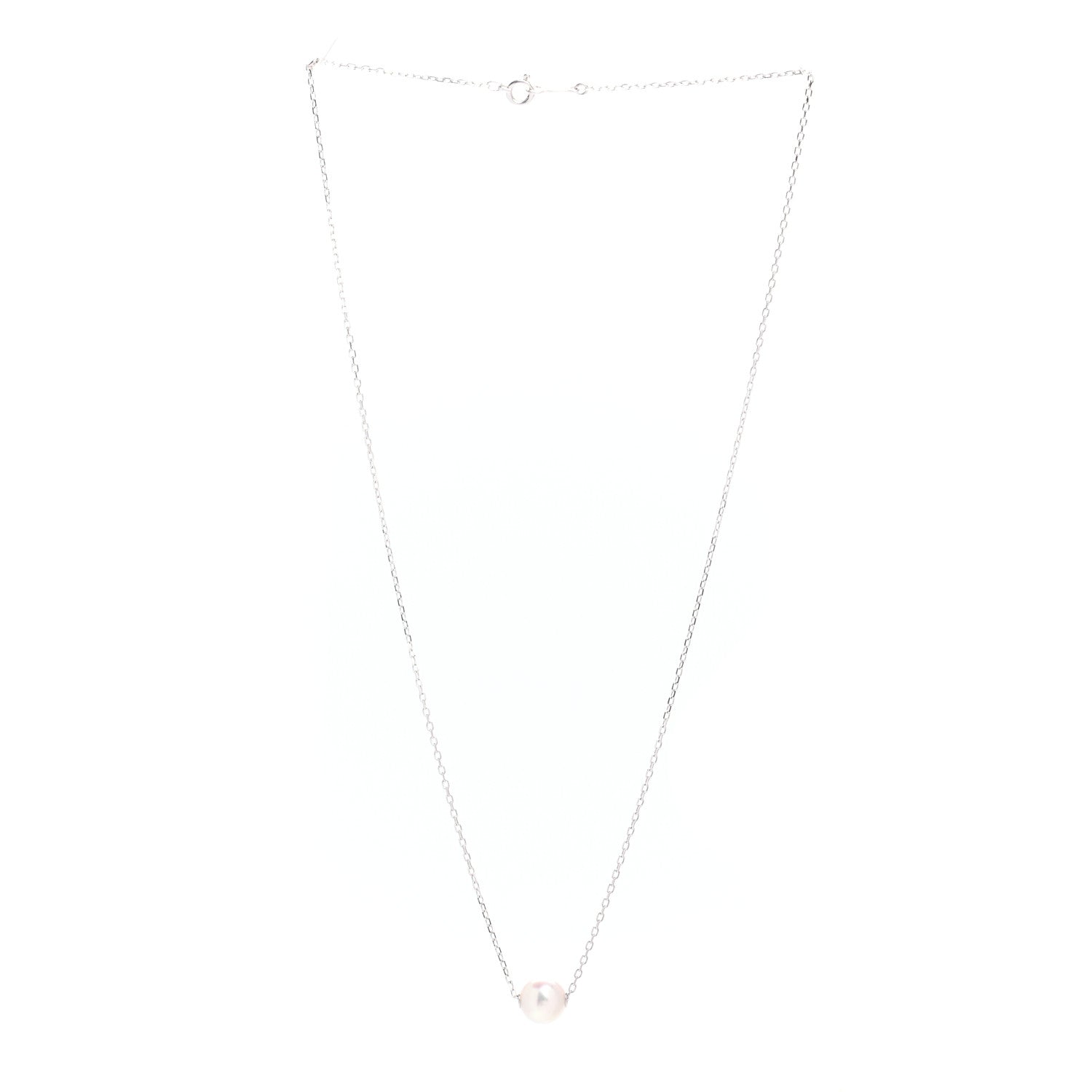Mikimoto 18K White Gold Akoya Pearl 8mm Single Pendant Necklace 3 of 4
