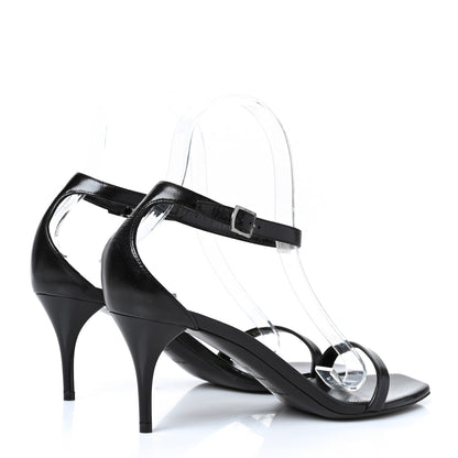 Saint Laurent Lambskin Ankle Strap Sandals 37 Black 4 of 8