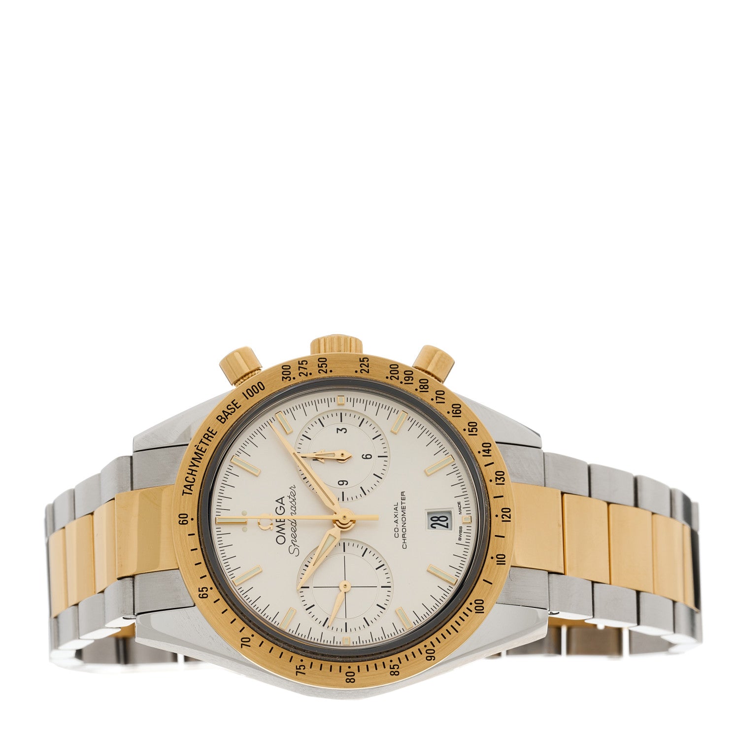 Omega Stainless Steel 18K Yellow Gold 41mm Speedmaster 57 Co-Axial Chronometer Automatic Watch Silver 331.20.42.51.02.001 2 of 5