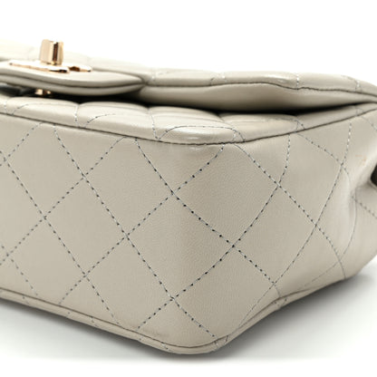 Chanel Lambskin Quilted Mini Rectangular Flap Grey 10 of 11