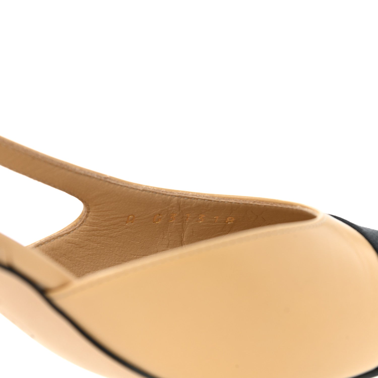 Chanel Goatskin Grosgrain Cap Toe CC Slingback Pumps 35 Beige Black 8 of 9