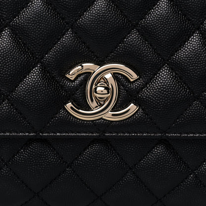 Chanel Caviar Quilted Small Coco Handle Flap Black 9 of 12