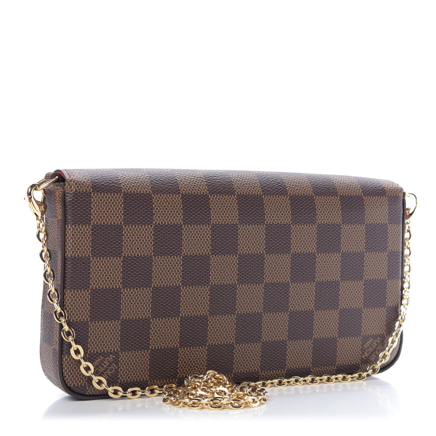 Louis Vuitton Damier Ebene Pochette Felicie Chain Wallet 3 of 10