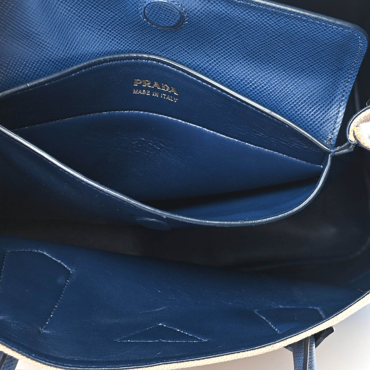 Prada Canapa Saffiano Large Double Bag Corda Bluette 6 of 9