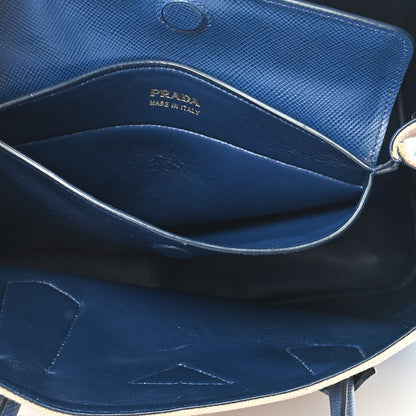 Prada Canapa Saffiano Large Double Bag Corda Bluette 6 of 9